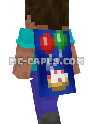 Birthday Minecraft cape worn on a player
