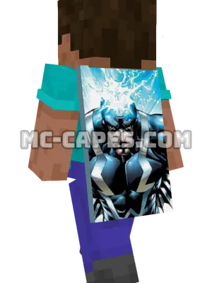 Black Bolt Minecraft cape worn on a player
