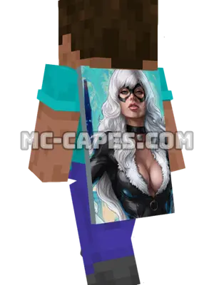 Black Cat Minecraft cape worn on a player