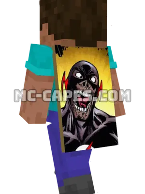 Black Flash Minecraft cape worn on a player