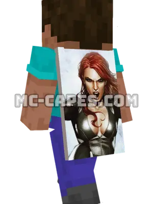 Black Widow Minecraft cape worn on a player