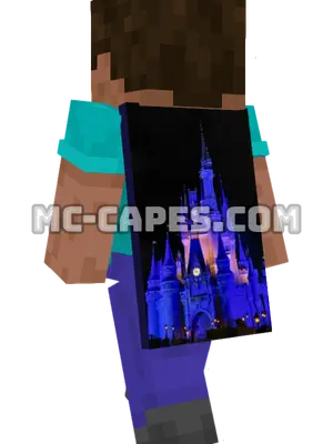 Blue Castle Night Minecraft cape worn on a player