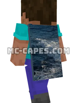 Blue Ocean Wave Minecraft cape worn on a player