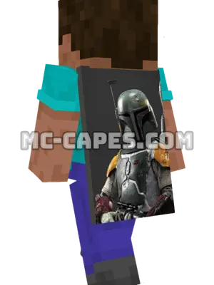 Boba Fett Minecraft cape worn on a player