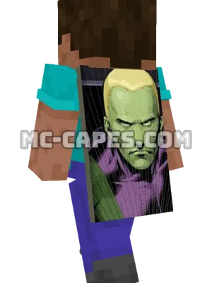 Brainiac 5 Minecraft cape worn on a player