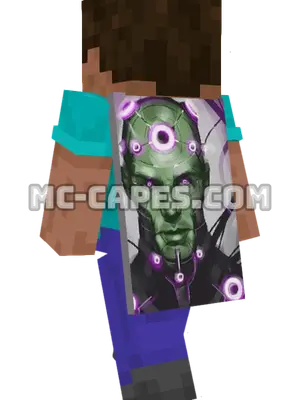 Brainiac Minecraft cape worn on a player