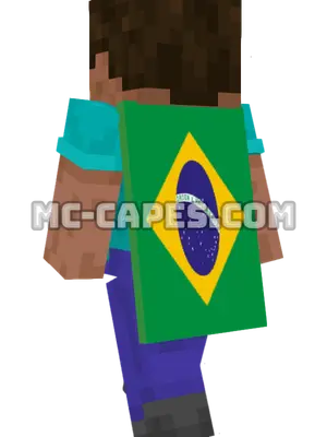Brazil Flag Minecraft cape worn on a player