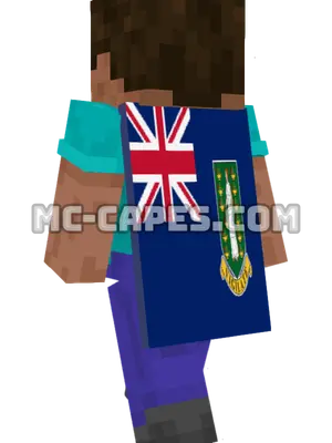British Virgin Islands Flag Minecraft cape worn on a player