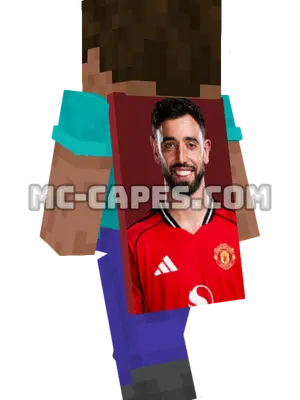 Bruno Fernandes Minecraft cape worn on a player