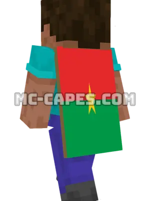 Burkina Faso Flag Minecraft cape worn on a player