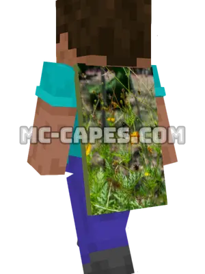 Butterfly on Flower Minecraft cape worn on a player