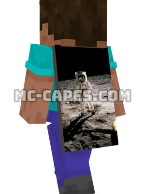 Buzz Aldrin Minecraft cape worn on a player