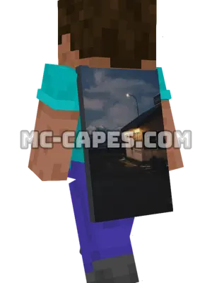 Cabin Under Stars Minecraft cape worn on a player