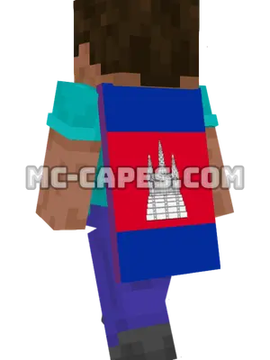 Cambodia Flag Minecraft cape worn on a player