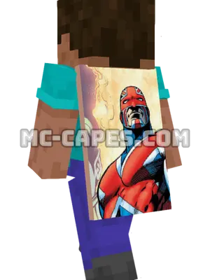Captain Britain Minecraft cape worn on a player