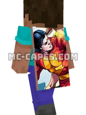 Captain Marvel II Minecraft cape worn on a player