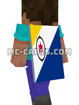 Caribbean Netherlands Flag Minecraft cape worn on a player