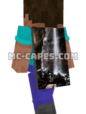 Cascading Waterfall Minecraft cape worn on a player