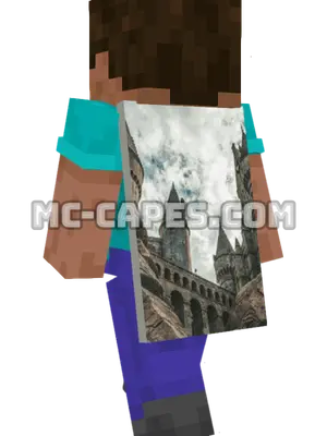 Castle in Clouds Minecraft cape worn on a player