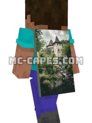 Castle Towers Minecraft cape worn on a player