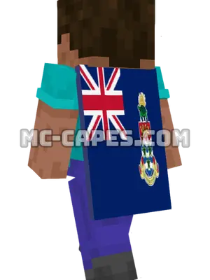Cayman Islands Flag Minecraft cape worn on a player