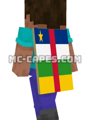 Central African Republic Flag Minecraft cape worn on a player