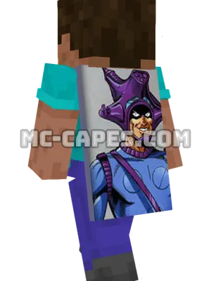 Changeling Minecraft cape worn on a player
