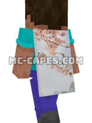 Cherry Blossoms Minecraft cape worn on a player