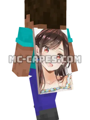 Chizuru Ichinose Minecraft cape worn on a player