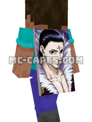 Chrollo Lucilfer Minecraft cape worn on a player