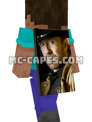 Chuck Norris Minecraft cape worn on a player