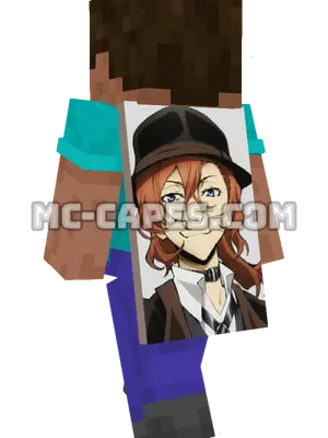 Chuuya Nakahara Minecraft cape worn on a player