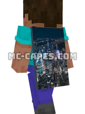 City Skyline Minecraft cape worn on a player