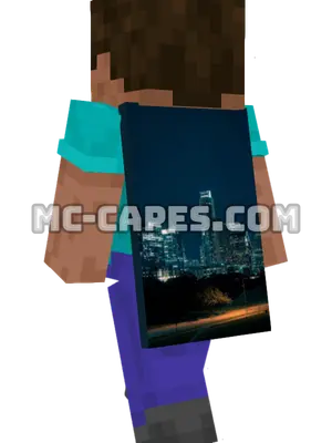 City Skyline Minecraft cape worn on a player