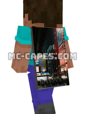 City Street Crowd Minecraft cape worn on a player