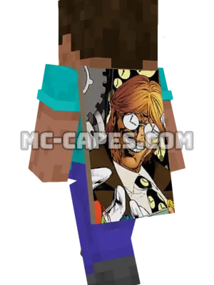 Clock King Minecraft cape worn on a player