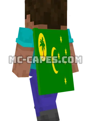 Cocos (Keeling) Islands Flag Minecraft cape worn on a player