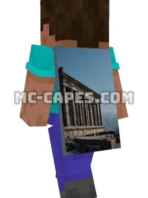 Columned Building Minecraft cape worn on a player