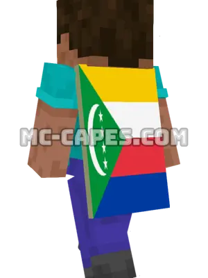 Comoros Flag Minecraft cape worn on a player