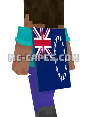Cook Islands Flag Minecraft cape worn on a player
