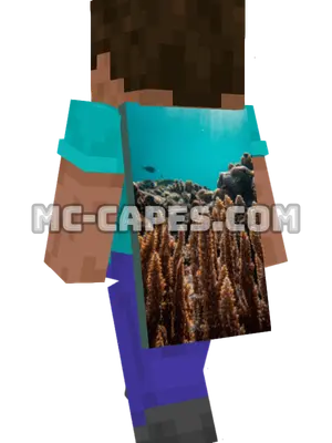 Coral Reef Minecraft cape worn on a player