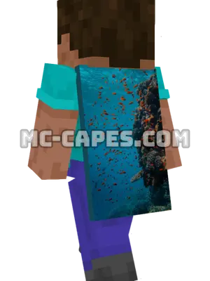 Coral Reef Minecraft cape worn on a player