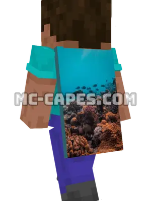 Coral Reef Life Minecraft cape worn on a player