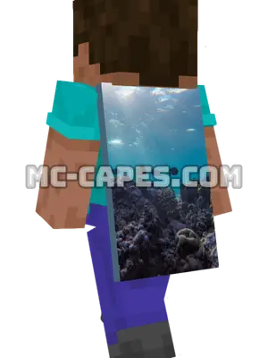 Coral Reef Life Minecraft cape worn on a player