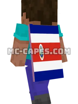 Costa Rica Flag Minecraft cape worn on a player