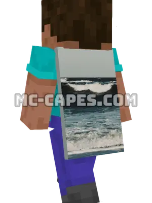 Crashing Ocean Waves Minecraft cape worn on a player