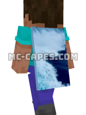 Crashing Waves Minecraft cape worn on a player
