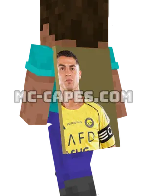 Cristiano Ronaldo Minecraft cape worn on a player