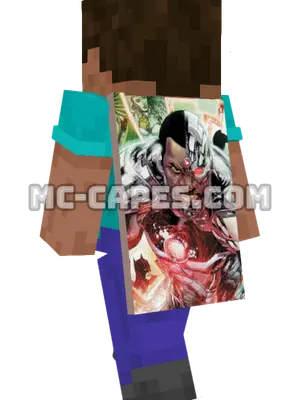 Cyborg Minecraft cape worn on a player