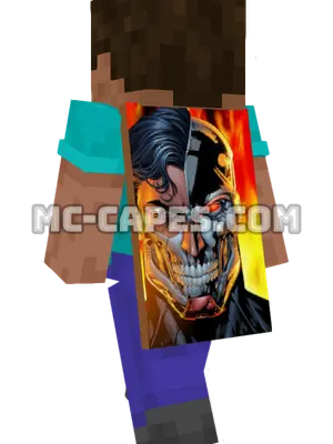 Cyborg Superman Minecraft cape worn on a player